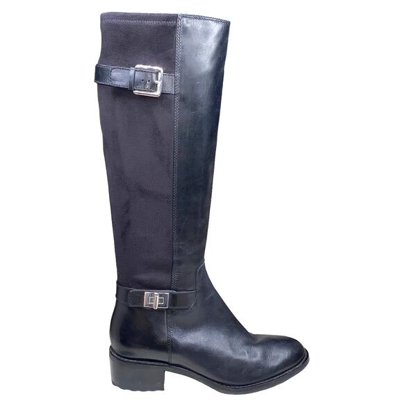 Cole Haan Women's Kinley Tall Black Leather Riding Boot Size US 7 - Picture 1 of 11